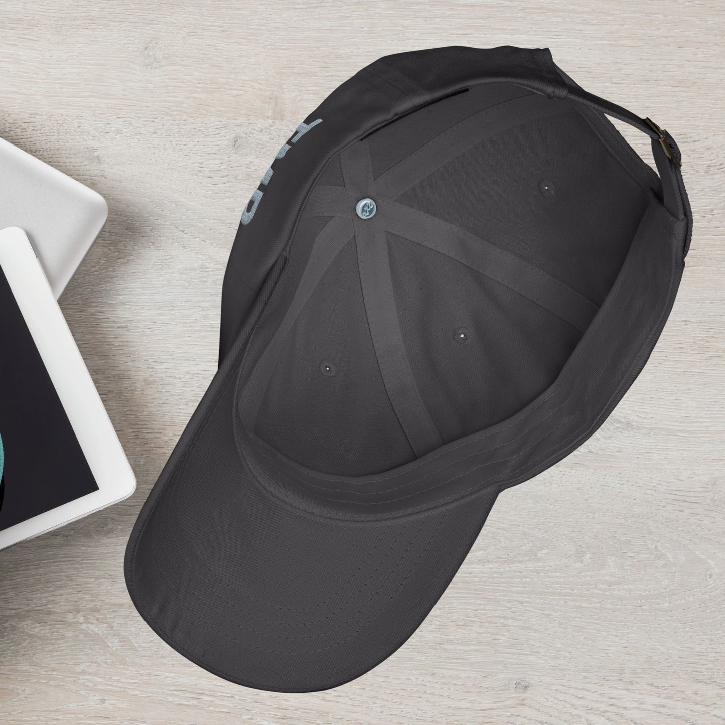 Low Profile Dad Hat with Adjustable strap and Antique Buckle - What's in your MU formula Embroidered