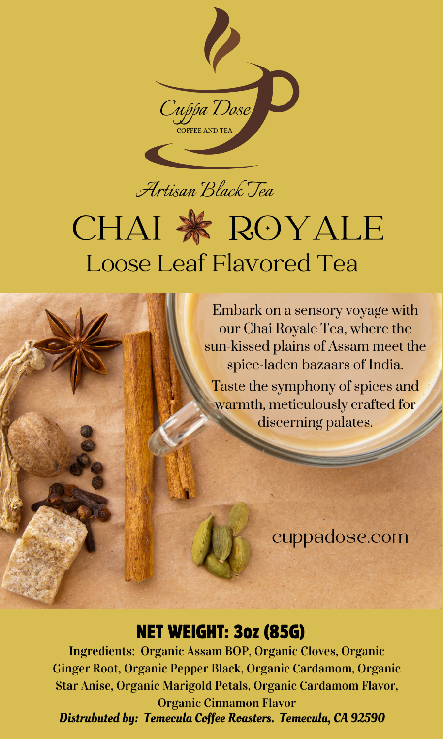 CHAI ROYALE TEA - LOOSE LEAF FLAVORED TEA