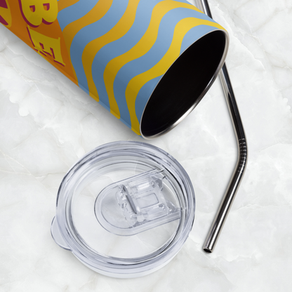 Rad Tech Beam On Stainless Steel Tumbler with Metal Straw