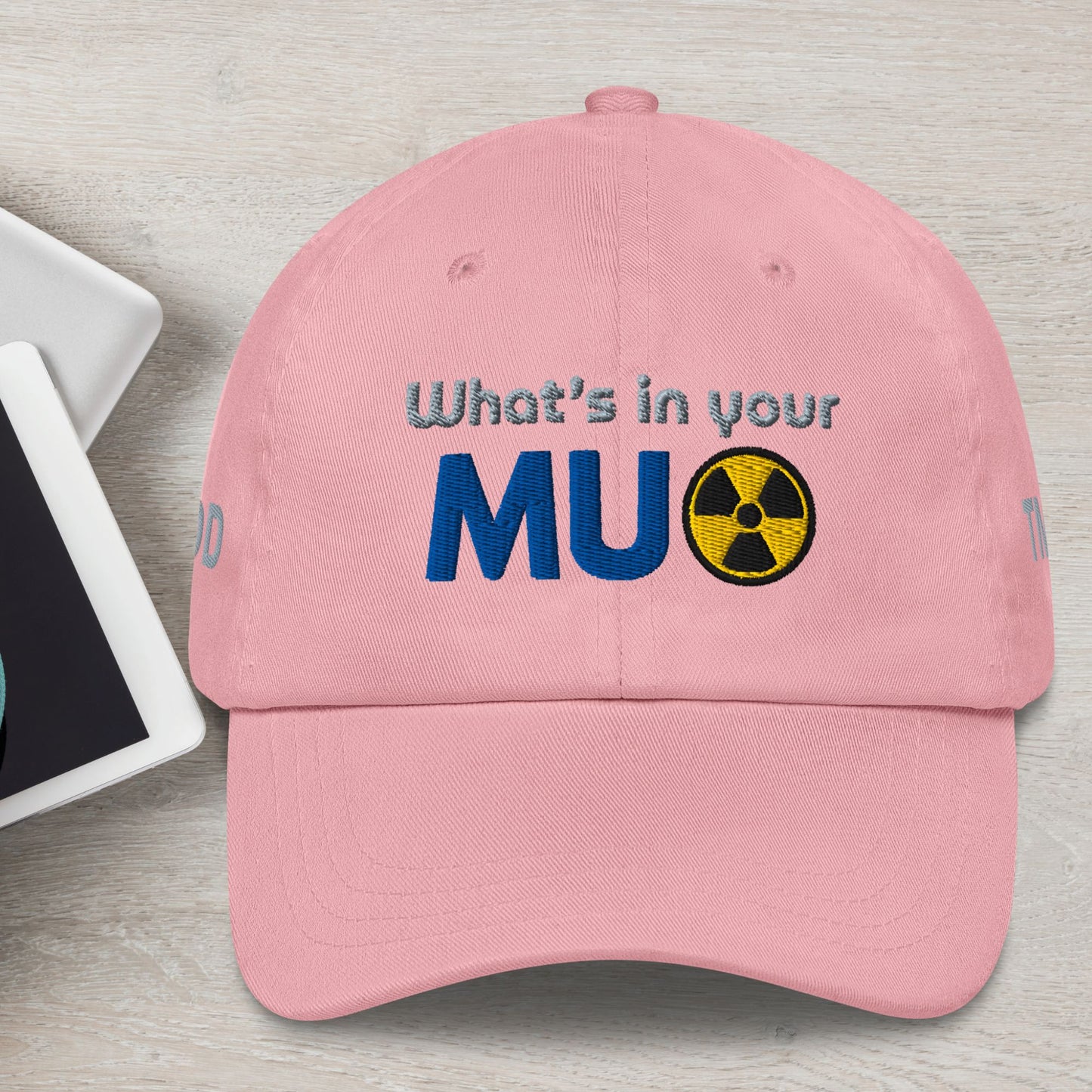 Low Profile Dad Hat with Adjustable strap and Antique Buckle - What's in your MU formula Embroidered
