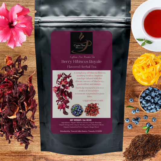 BERRY HIBISCUS ROYALE TEA - LOOSE LEAF FLAVORED TEA CAFFEINE-FREE