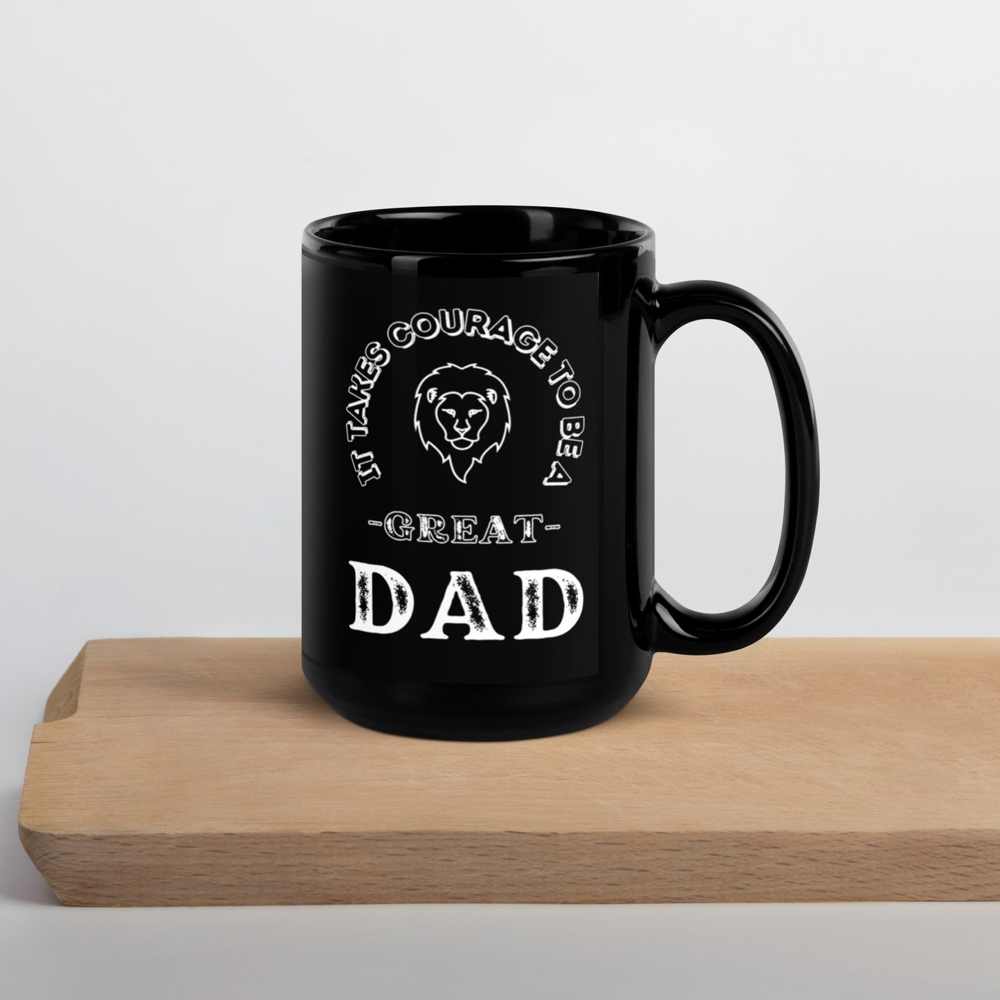 Dad Courage Black Mug