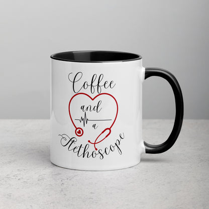 Coffee and a Stethoscope Mug White