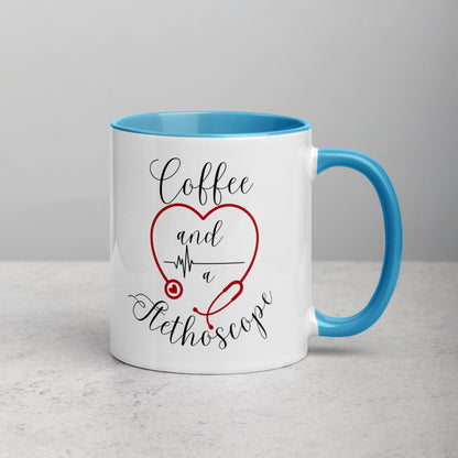 Coffee and a Stethoscope Mug White