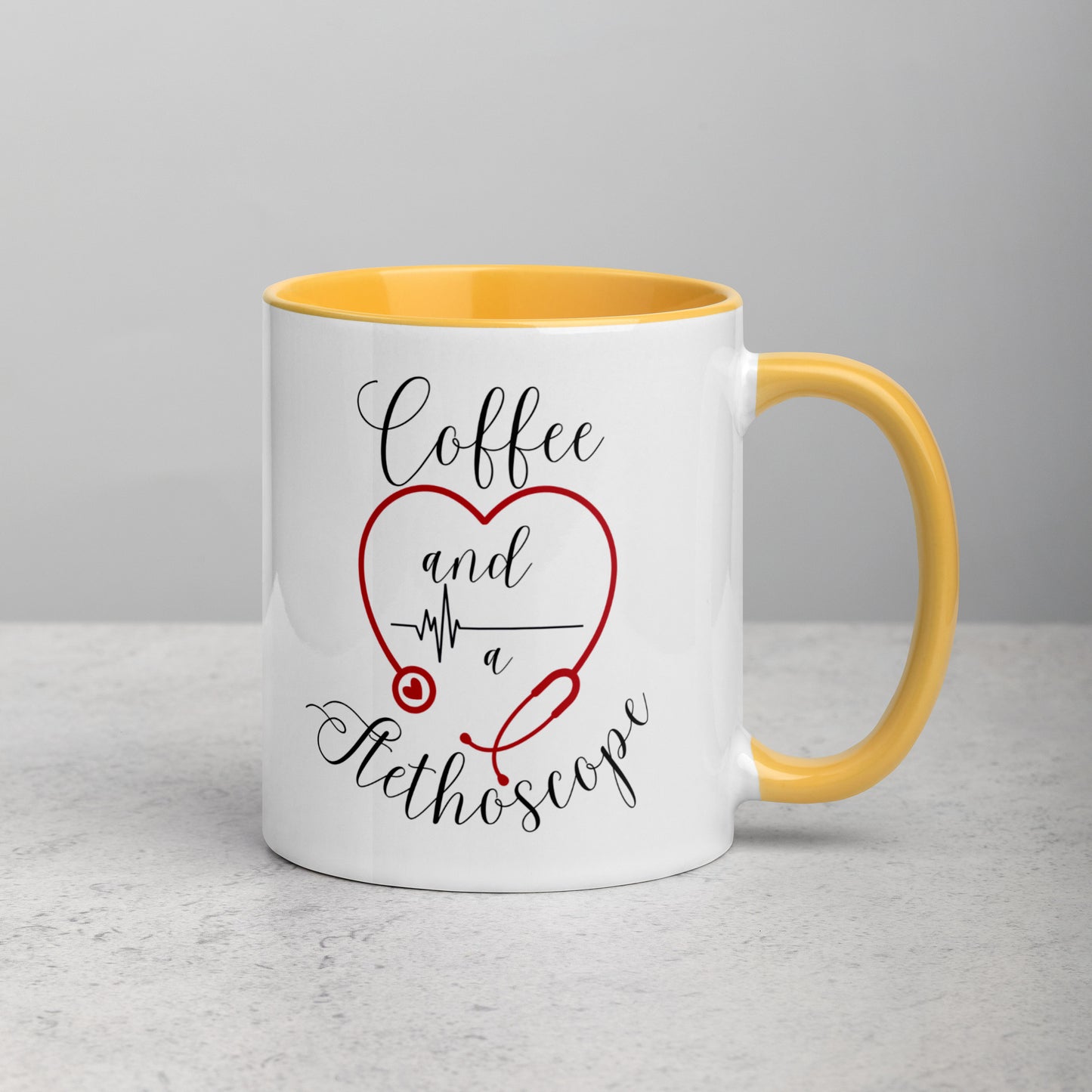 Coffee and a Stethoscope Mug White